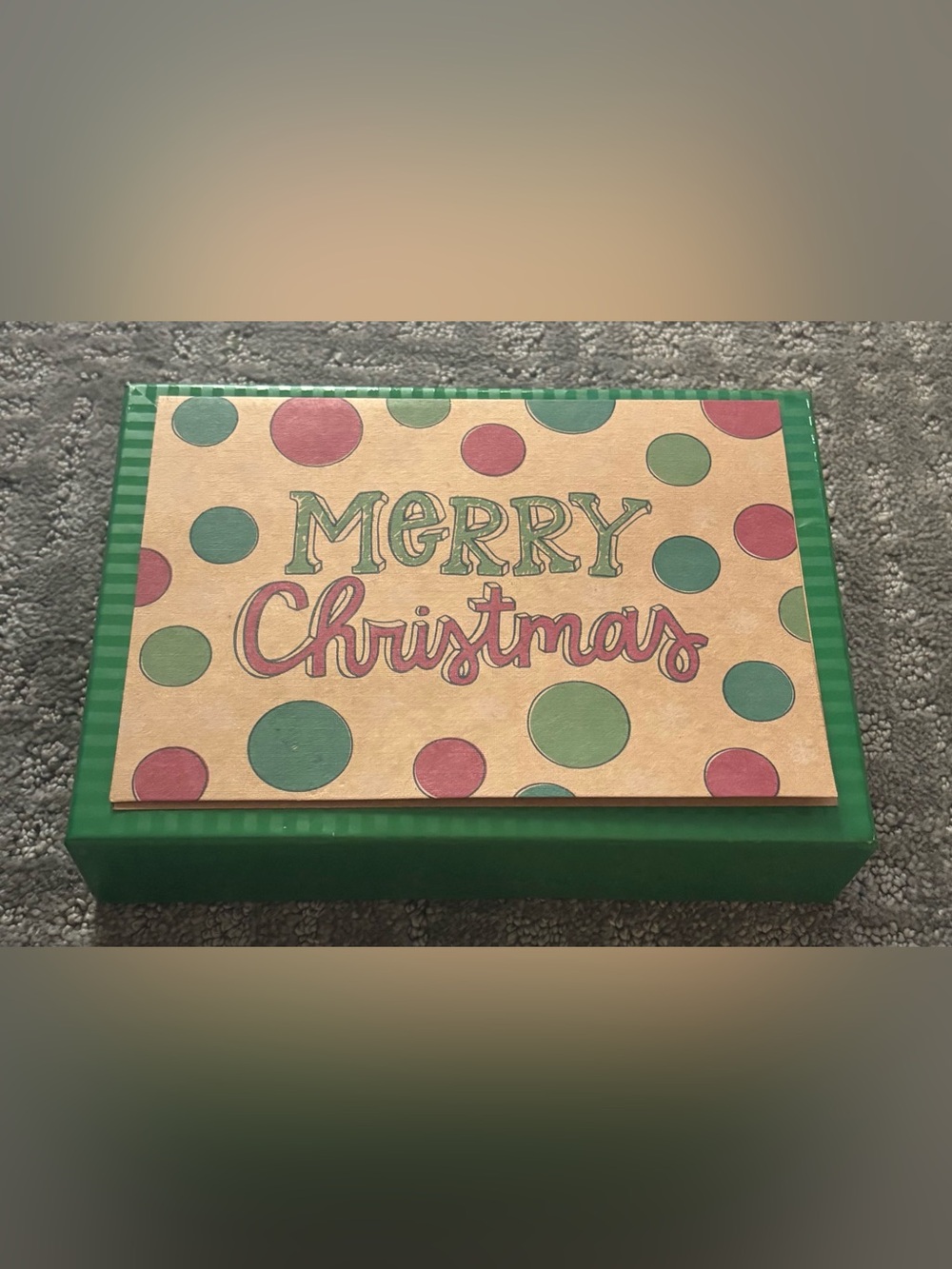 Merry Christmas Gift Box - Green and Red Holiday Cards